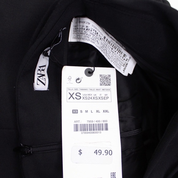 Zara NWT Wool Draped Wrapped Mini Skirt XS - Picture 6 of 8